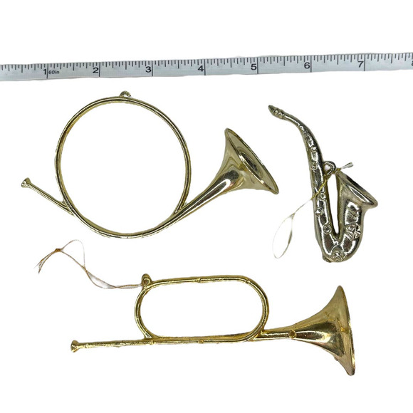 Brass Instruments Christmas Tree Ornaments Set of 3 - Picture 4 of 5
